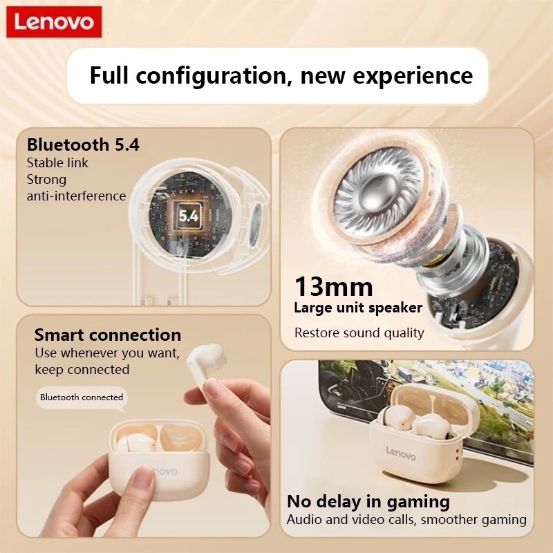 Lenovo EA110 Tai nghe Bluetooth 5.4 Độ trễ thấp Bản dịch hai chiều Biên bản cuộc họp | BigBuy360 - bigbuy360.vn