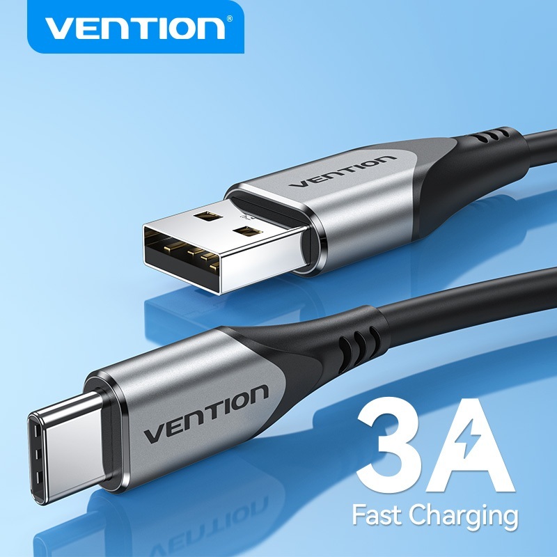 Vention Cáp dữ liệu sạc nhanh  USB Type C 3A sạc nhanh bện nylon cho Samsung, Oppo - Hàng Chính Hãng