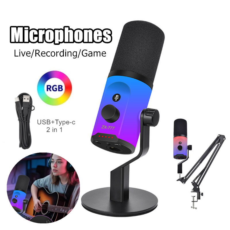 Micro chơi game RGB USB / XLR để ghi trực tiếp PS5 PC Laptop PS4