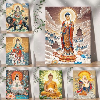   Có khung  tranh số hoá phật giáo Avalokiteśvara tranh số hoá tô màu tiệm nhà bon tranh số hoá 
