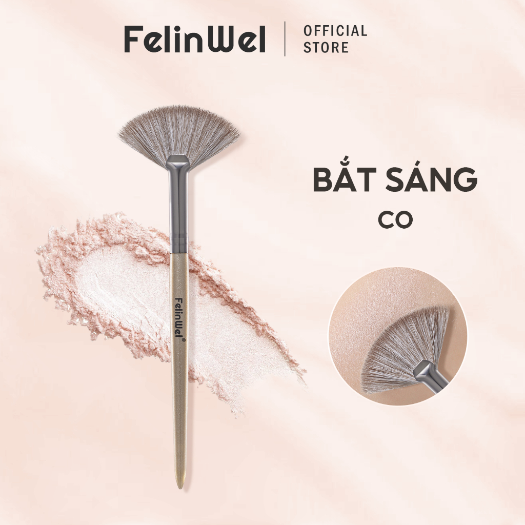 FelinWel - Cọ Bắt Sáng Hình Quạt Đa Năng, Lông Tổng Hợp Mềm Không Rụng, Thuần Chay, Bền Bỉ Dễ Vệ Sin