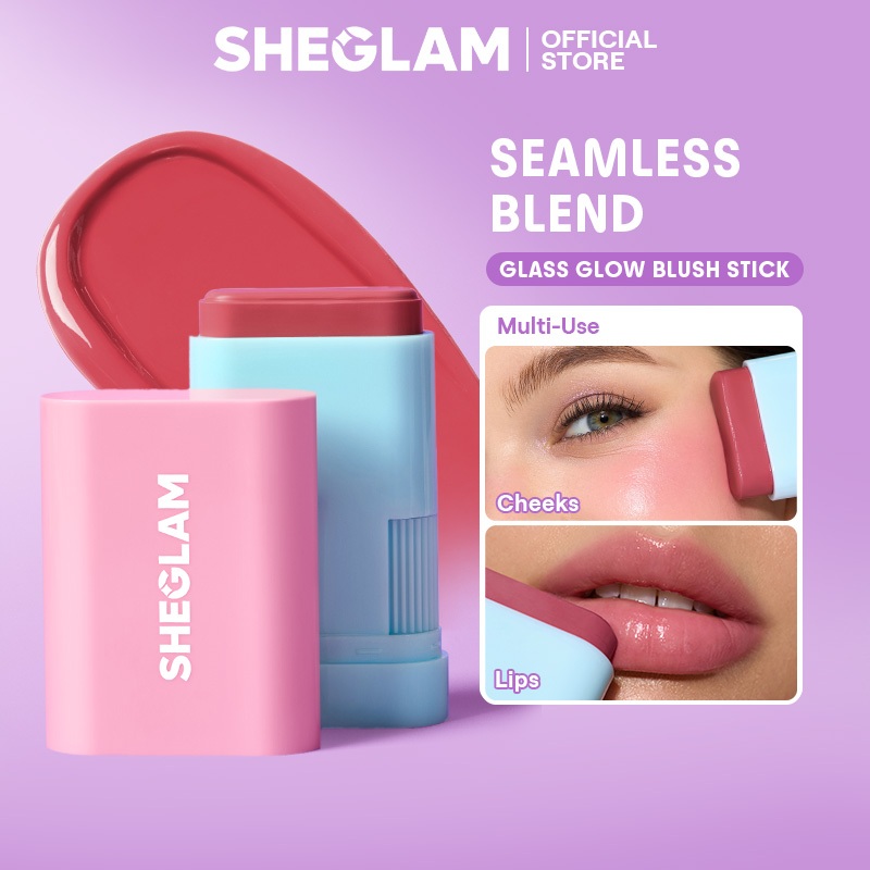  Phấn Má Dạng Thỏi Bóng SHEGLAM Glass Glow Blush Stick,Cấp Ẩm Tạo Hiệu Ứng Má Hồng Tự Nhiên Lên Màu Nhẹ Nhàng,Lâu Trôi Nhẹ Mặt Dễ Tán Mang Lại Vẻ Đẹp Tươi Sáng 