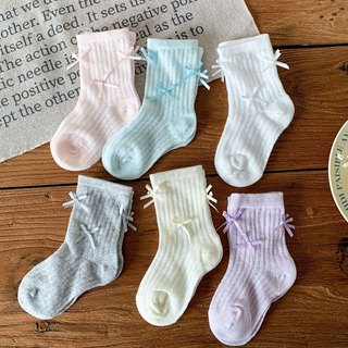 1-7 Tuổi Tất Trẻ Em Bé Gái Mùa Hè Mỏng Hàn Quốc Nơ Công Chúa Tất Lưới Thoáng Khí