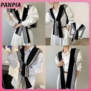  Hevn Phong Cách Hàn Quốc Thời Trang Khăn Choàng Dệt Kim Áo Sơ Mi Vai Sọc Cổ Giả Phong Cách Retro Khăn Nữ Phụ Kiện HEVN 