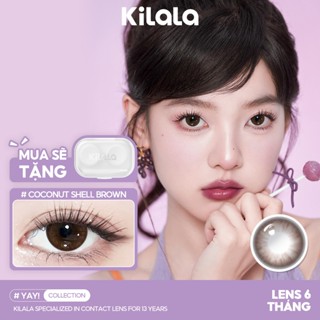 Kính áp tròng Kilala màu nâu Coconut Shell Brown lens cận 6 tháng DIA 14.2mm có độ (0-8) 1 cặp