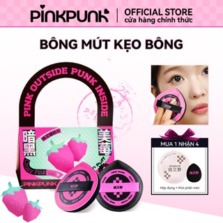 Bông mút PinkPunk 3pcs bông mút tán kem nền mút trang điểm sử dụng ướt và khô đa năng với hộp đựng