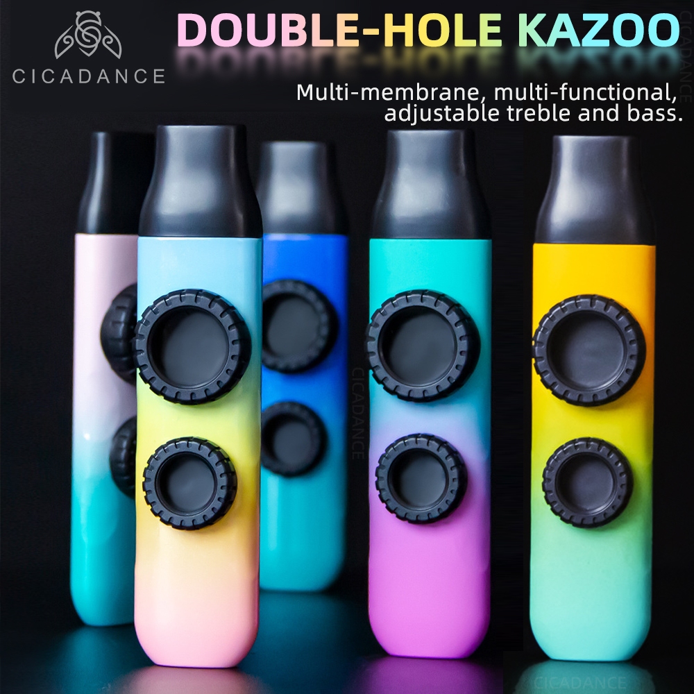 Kèn kazoo đôi lỗ Nhạc cụ nhỏ gọn dễ chơi cho người mới bắt đầu mang lại âm thanh giống saxophone đầy