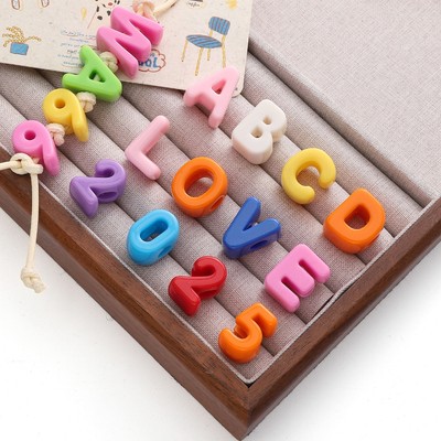 Bán Buôn 500g / gói Acrylic Chữ Hạt Màu Hỗn Hợp Rời Hạt Phụ Kiện DIY Mặt Dây Chuyền Chữ Chìa Khóa Phụ Kiện