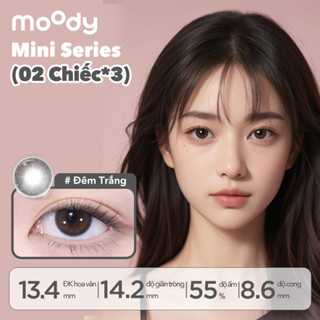   06 chiếc lens 1 ngày  06 chiếc lens 1 ngày moody Teenage Dream Đêm Trắng độ giãn tròng từ 14.2 - 14.5mm có độ cận 0 - 7  3 hộp mỗi hộp 2 chiếc  