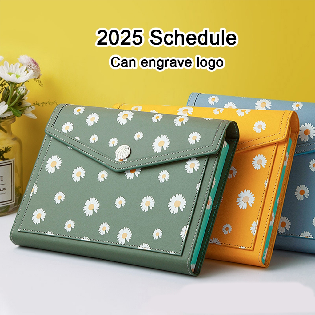 (Có thể khắc logo) Sổ lịch kinh doanh có khóa kéo năm 2025, sổ kế hoạch hàng ngày cho sinh viên khổ 