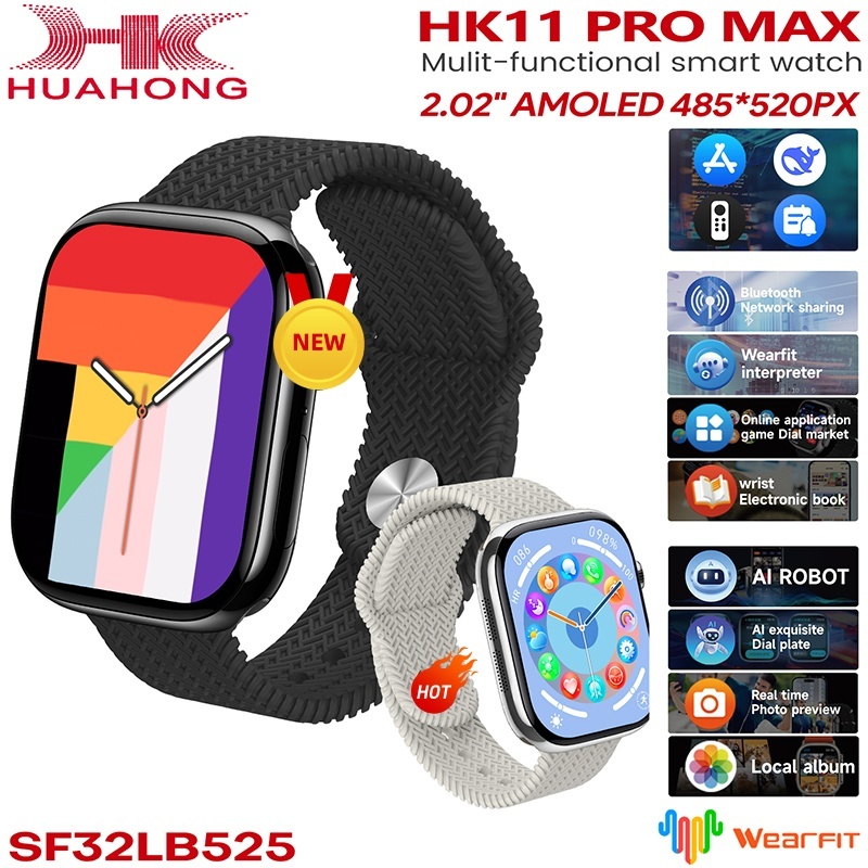 Đồng hồ thông minh HK 11 Pro MAX Series 10 46mm HD AMOLED 4G ROM Mạng Bluetooth Gọi AI Robot Đồng hồ