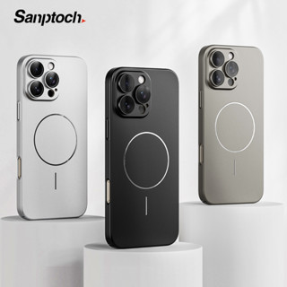 Sanptoch cho Magnetic Slim Matte Phone Case cho iPhone 16/15/14/13 Pro Max Vỏ chống dấu vân tay đóng băng Được xây dựng trong phim ống kính kính cho iPhone 16 Pro Max Vỏ bảo vệ ánh sáng và mỏng