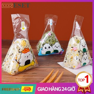  100 miếng bao cơm nắm bao bì cơm nắm cơm nắm tam giác ăn liền  phim hoạt hình tam giác cơm bóng túi rong biển sushi khuôn túi rong biển cơm bóng túi 