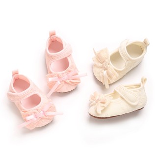 Giày Bé Gái Sơ Sinh Mềm Mại Rửa Tội Cho Bé Tập Đi Chống Trơn Trượt Nơ Giày Công Chúa Cho Bé Gái