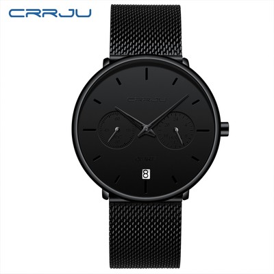 Đồng hồ CRRJU 2162X máy thạch anh dây đeo thép không gỉ chống thấm nước