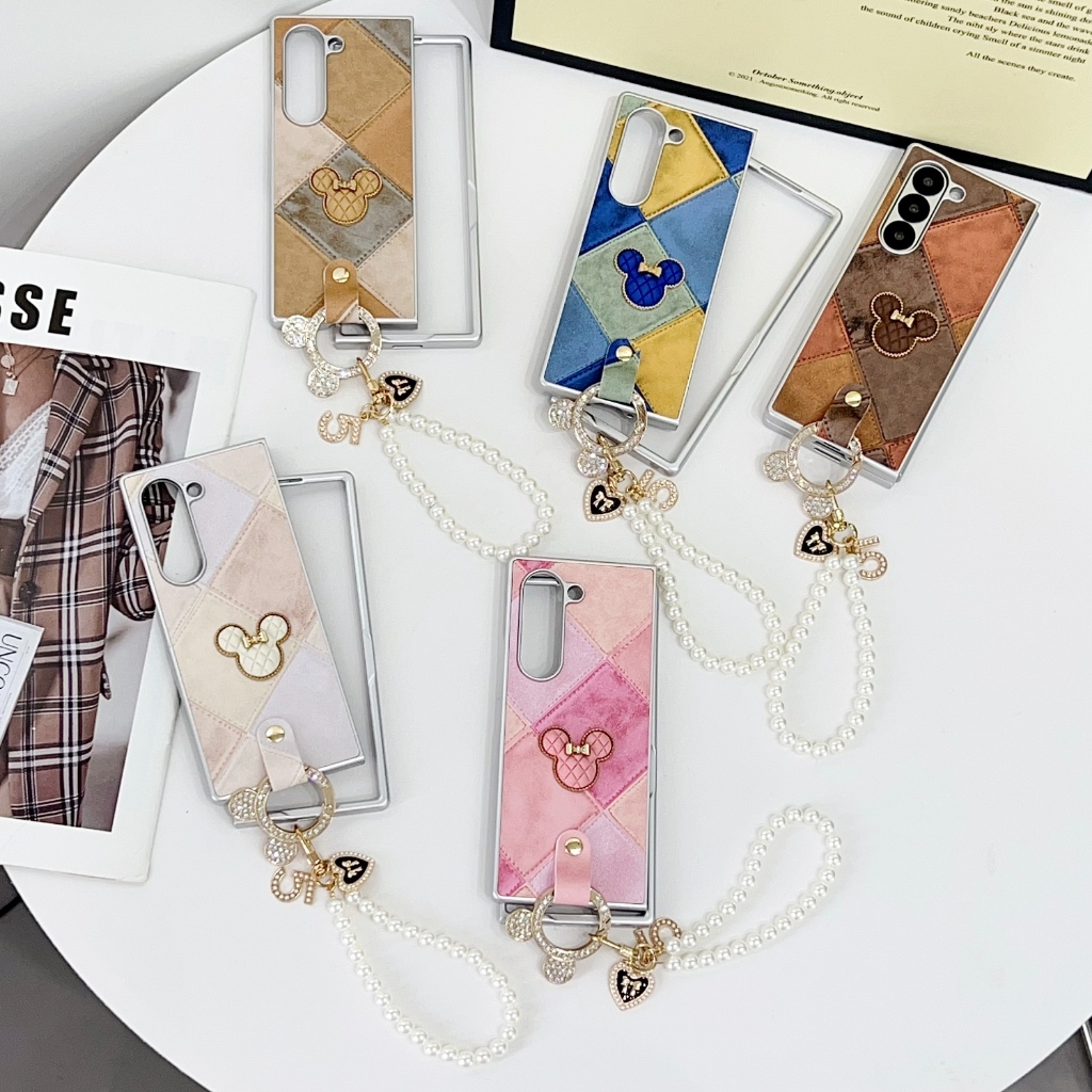 Ốp Lưng Cho Samsung Galaxy Z FOLD 7 6 5 4 3 FOLD7 FOLD6/5 Ốp lưng Retro Họa Tiết Lưới Siêu Mỏng Ốp L