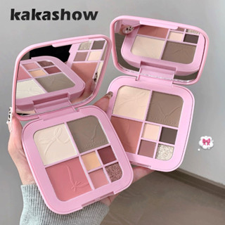  Bảng trang điểm đa chức năng KAKASHOW 7 màu - Phấn mắt tông màu nâu nhạt   Phấn má hồng   Làm nổi bật 3 trong 1 C523 
