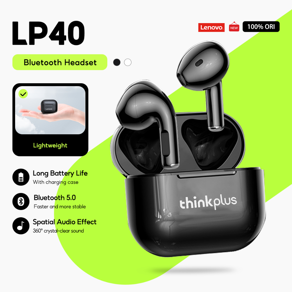 Tai nghe Lenovo LP40 PRO và LP40 LP40S IPX5 Tai nghe không dây đích thực Bluetooth 5.1 HD Stereo Chơ