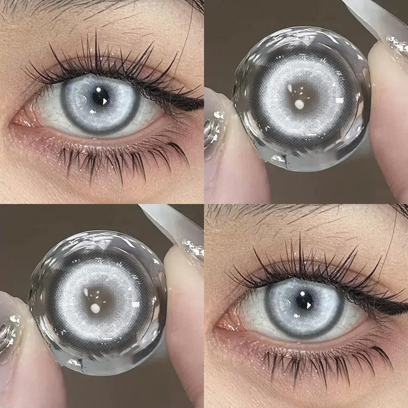 JeweLens Cosplay Màu Kính Áp tròng Halloween Anime Softlens Koi Trắng Bạc Học sinh