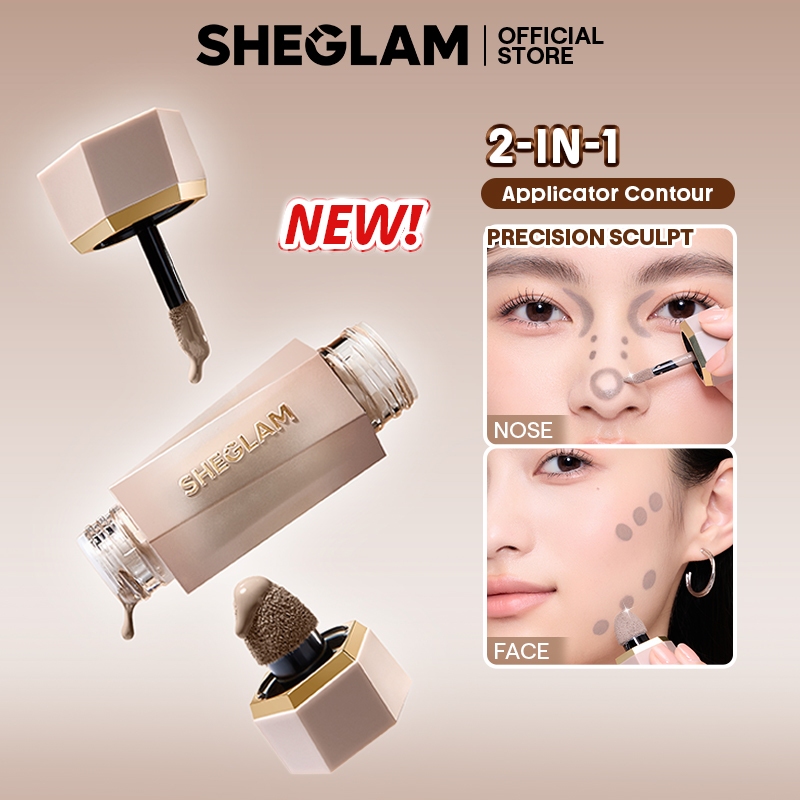 Bút Tạo Khối Dạng Lỏng 2 Đầu SHEGLAM Dual-Ended, High Pigment, Lên Màu Chuẩn, Nhẹ Mặt, Lâu Trôi, Tạo Đường Nét Khuôn Mặt Tự Nhiên Chuẩn Makeup Chuyên Nghiệp