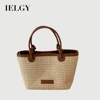 IELGY Đi Biển Phong Cách Di Động Dệt Túi Nhỏ Đeo Vai Đeo Ngang Giỏ Rau Củ Xô Túi Rơm