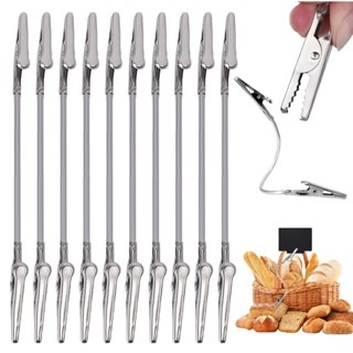 [Trang chủ] Kẹp cá mập hai đầu 18 / 28cm Kim loại chắc chắn, Hộp đựng nhãn siêu thị Dụng cụ sắp xếp ảnh DIY, Kẹp xoay 360 ✲ có đế chống trượt 2-10Pack