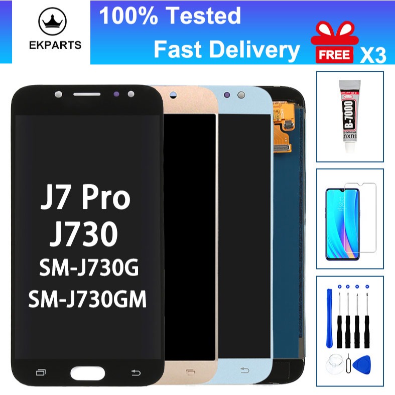 100% Đã thử nghiệm cho Samsung Galaxy J7 Pro J730 Màn hình LCD Bộ số hóa màn hình cảm ứng J730GM / D
