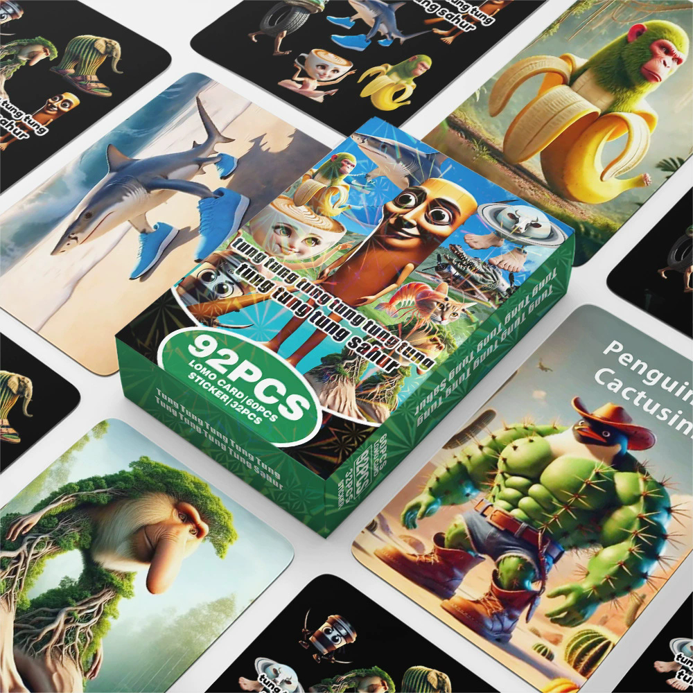 Ý Brainrot Bưu Thiếp LOMO Thẻ Tung Tung Tung Saur Tralaero Tralalala Sưu Tập Thẻ Cổ Điển & Miếng Dán