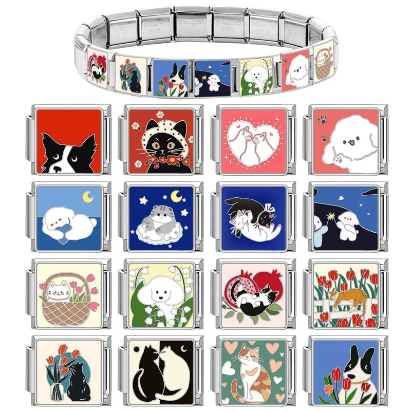 Vòng tay DIY thời trang cho mèo và chó, liên kết 9mm