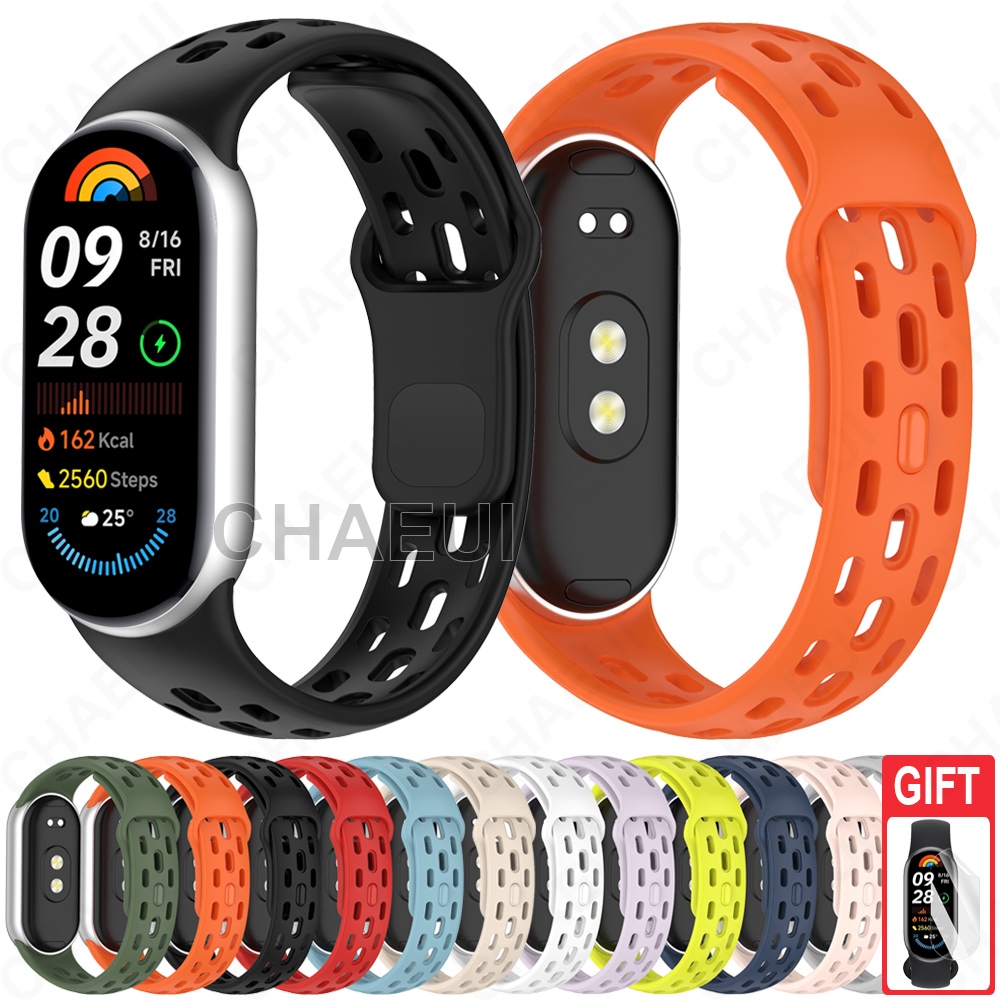 Dây đeo silicon thoáng khí Vòng tay Phụ kiện cho Xiaomi Smart Band 10 9 8 / Band 10 Ceramic Edition