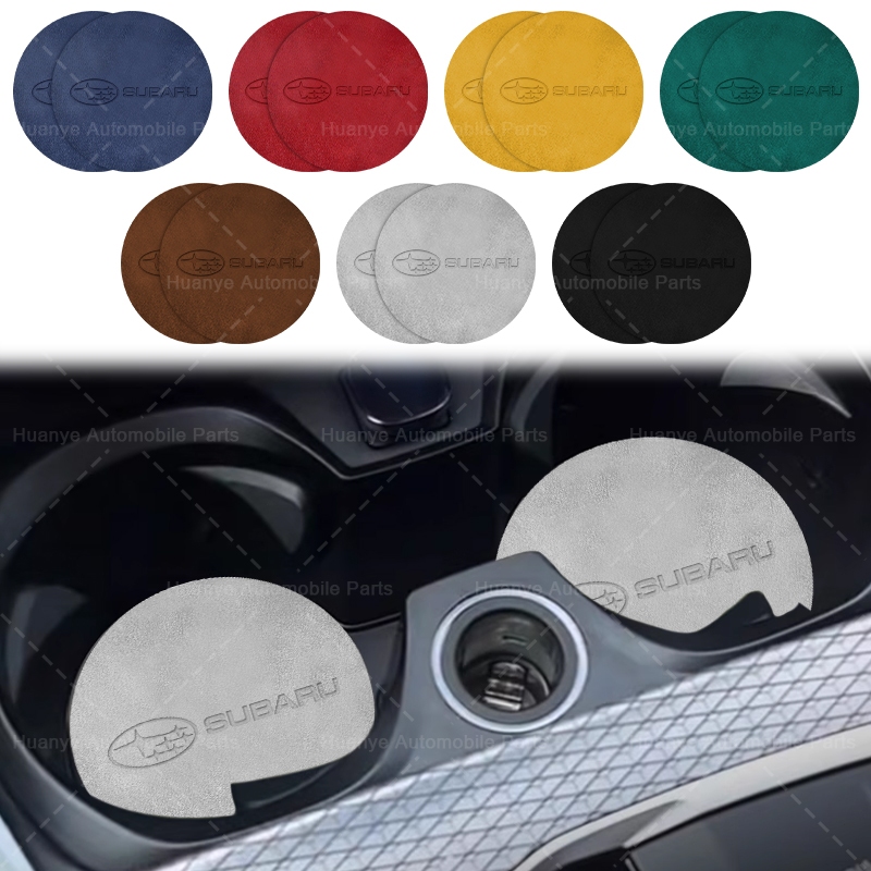 2 Chiếc Da Lộn Cốc Xe Coaster Sáng Tạo Logo Xe Cốc Nước Chống Trơn Trượt Miếng Lót Cho Subaru Imprez