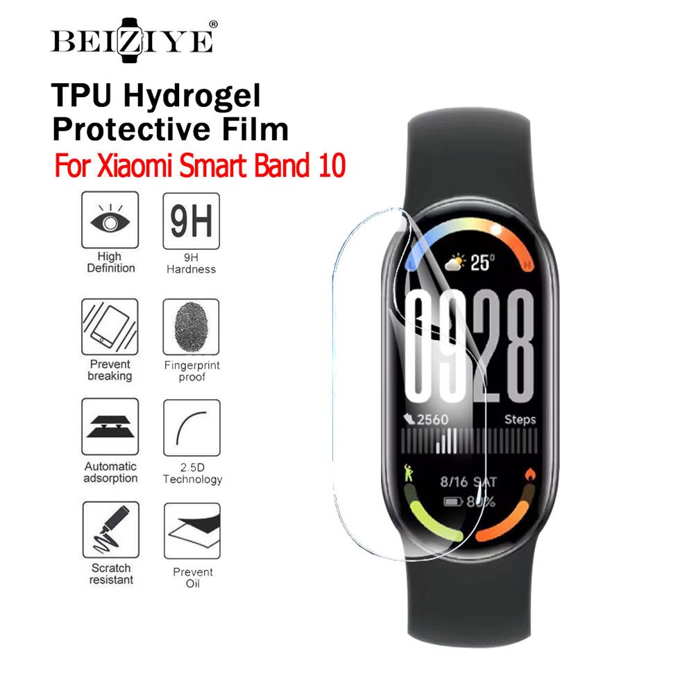 Beiziye Miếng Dán Bảo Vệ Màn Hình Cho Xiaomi Smart Band 10 Đồng Hồ Thông Minh Mi Band 10