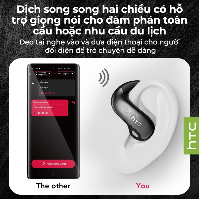 HTC NE30 Tai Nghe Phiên Dịch AI 135 Ngôn Ngữ Thời Gian Thực  Độ Trễ Thấp Bluetooth 6.0  Hiệu ứng âm thanh HIFI | BigBuy360 - bigbuy360.vn
