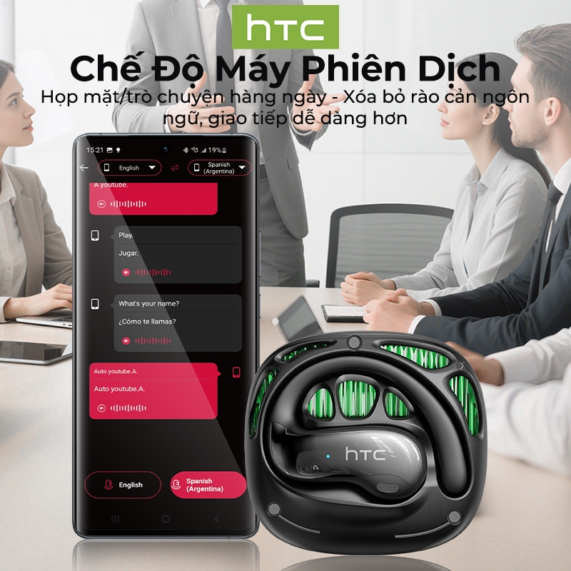 HTC NE30 Tai Nghe Phiên Dịch AI 135 Ngôn Ngữ Thời Gian Thực  Độ Trễ Thấp Bluetooth 6.0  Hiệu ứng âm thanh HIFI | BigBuy360 - bigbuy360.vn