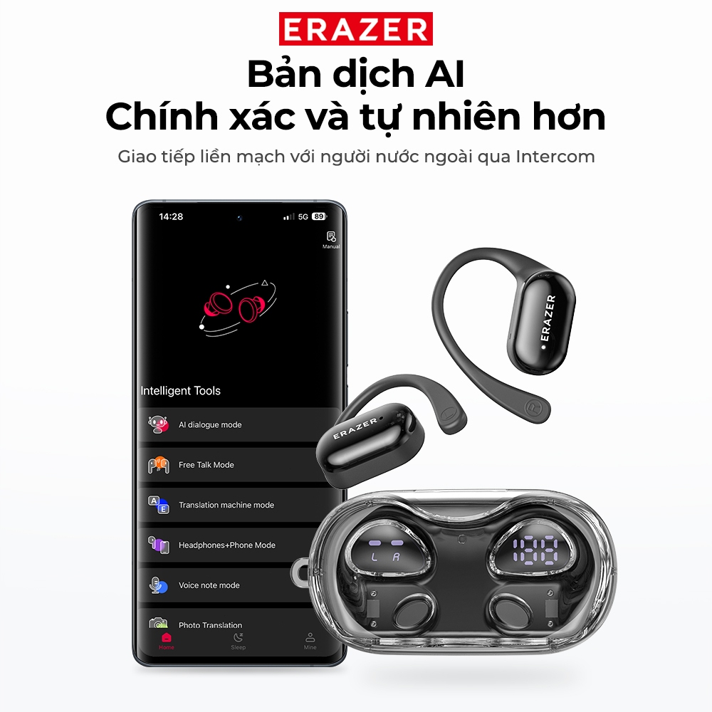Lenovo Erazer XF56 AI Dịch Tai nghe Bluetooth 6.0 Tai Nghe Phiên Dịch không dây Tai nghe thể LED IPX5 Chất lượng âm thanh HIFI chống nước | BigBuy360 - bigbuy360.vn