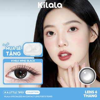 Kính áp tròng Kilala màu đen Milk Wine Black lens cận 6 tháng DIA 14.2mm có độ (0-8) 1 cặp