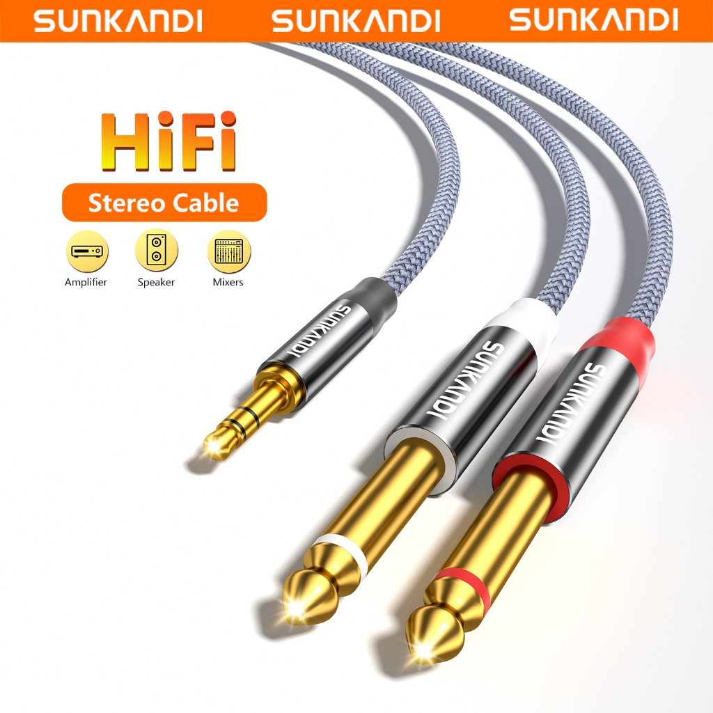 Sunkandi 3.5mm TRS sang Dual 6.35mm Stereo Jack Cáp Âm Thanh 3.5mm 1 / 8 "TRS…
