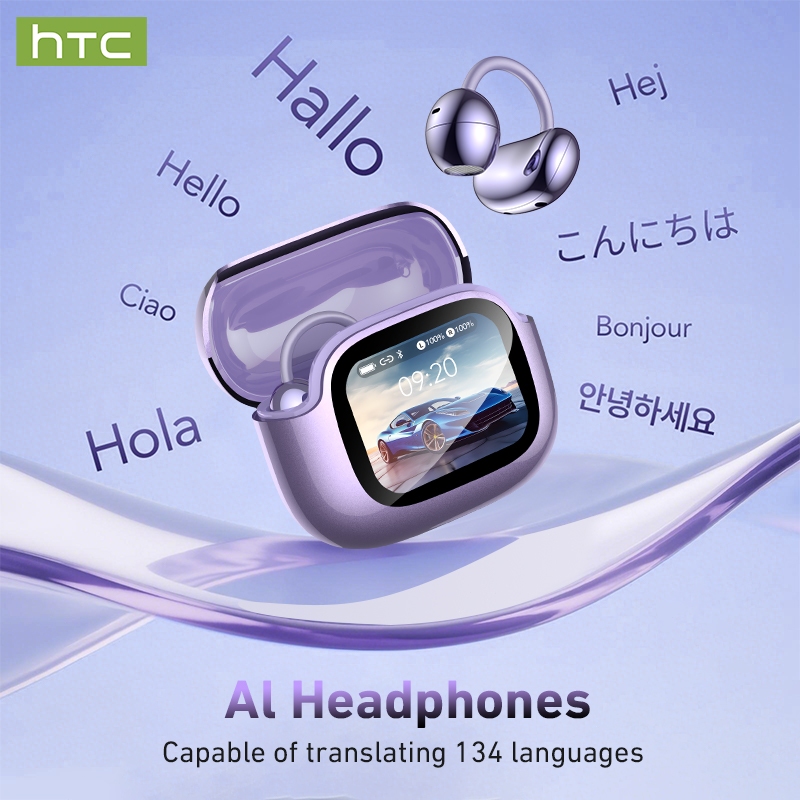 HTC NE32 Tai nghe dịch thuật AI Tai nghe Bluetooth 6.0 Dịch thuật AI Màn hình LED thông minh Chất lượng âm thanh HiFi Công nghệ giảm tiếng ồn | BigBuy360 - bigbuy360.vn