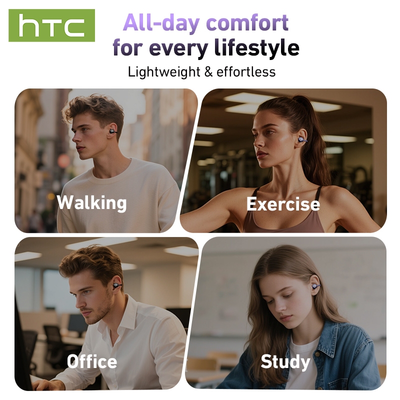 HTC NE32 Tai nghe dịch thuật AI Tai nghe Bluetooth 6.0 Dịch thuật AI Màn hình LED thông minh Chất lượng âm thanh HiFi Công nghệ giảm tiếng ồn | BigBuy360 - bigbuy360.vn