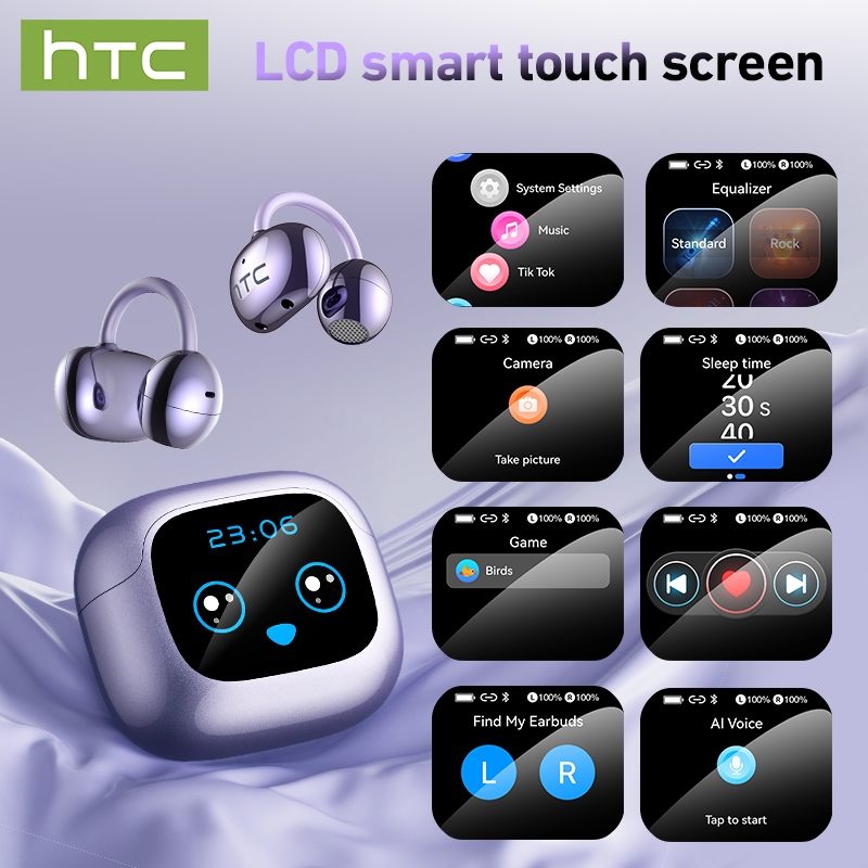 HTC NE32 Tai nghe dịch thuật AI Tai nghe Bluetooth 6.0 Dịch thuật AI Màn hình LED thông minh Chất lượng âm thanh HiFi Công nghệ giảm tiếng ồn | BigBuy360 - bigbuy360.vn