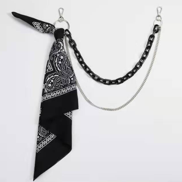 Cao Đường Phố Quần Dây Xích Phụ Kiện ins Hip Hop Mặt Dây Chuyền Acrylic Nhựa Quần Dây Xích Vuông Khăn Nam Nữ Huỳnh Quang Treo Dây Xích Thắt Lưng