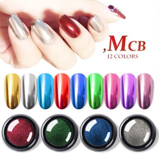 Bột màu làm móng MISSCHEERING trang trí nghệ thuật hiệu ứng gradient ánh bạc