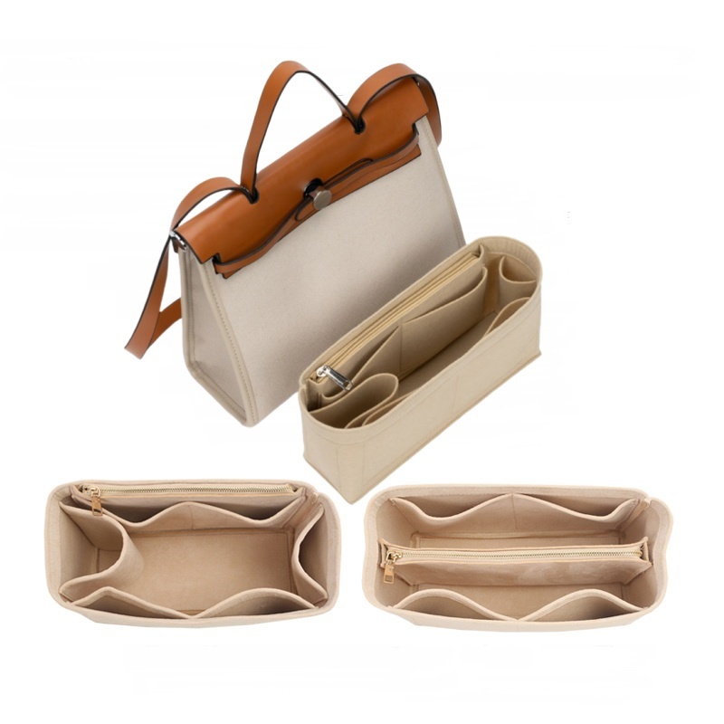 lót Túi（Phù hợp cho HERMES Herbag 31 39 ）nỉ nhiều ngăn | Bag Organizer Insert