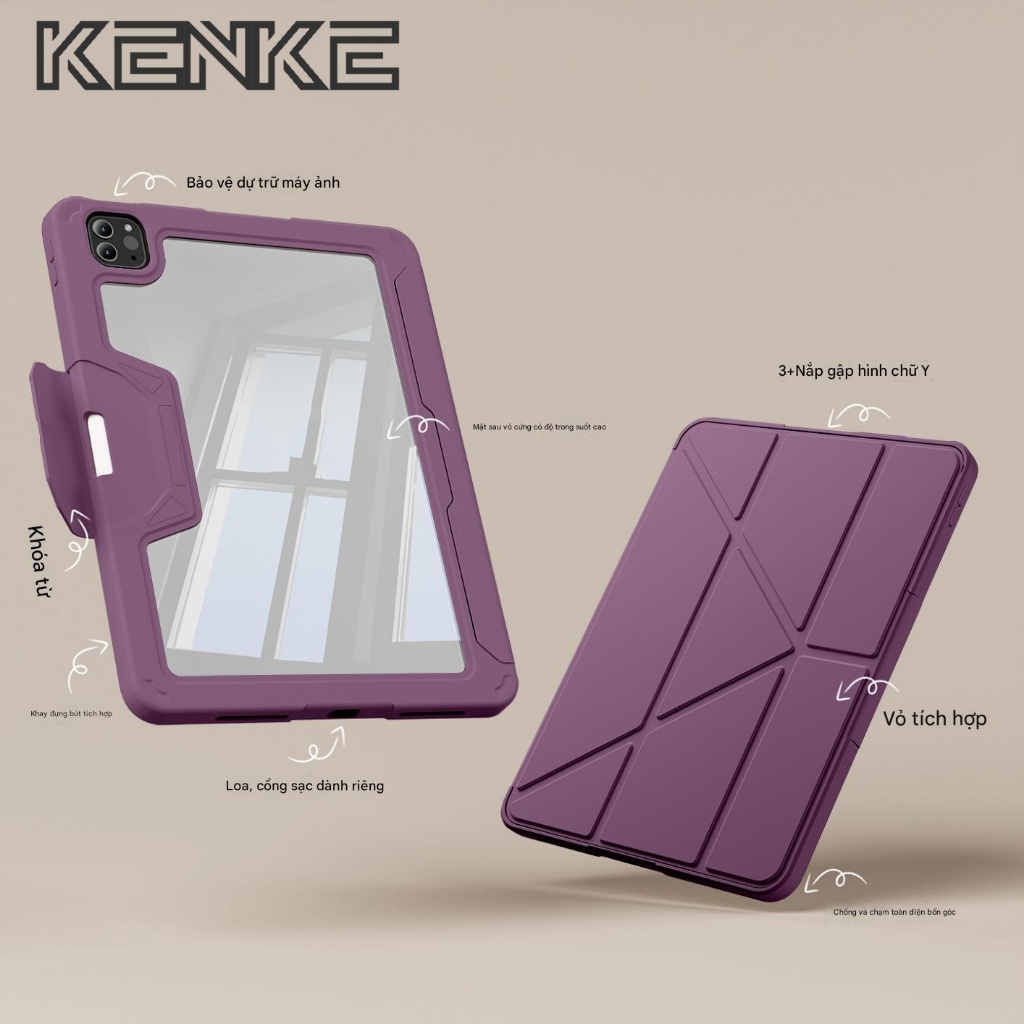 Vỏ iPad KENKE Ốp lưng chống rơi cho iPad Pro Air M4 2024 2025 11 inch 13 inch Air 6th m2 11 inch M3 
