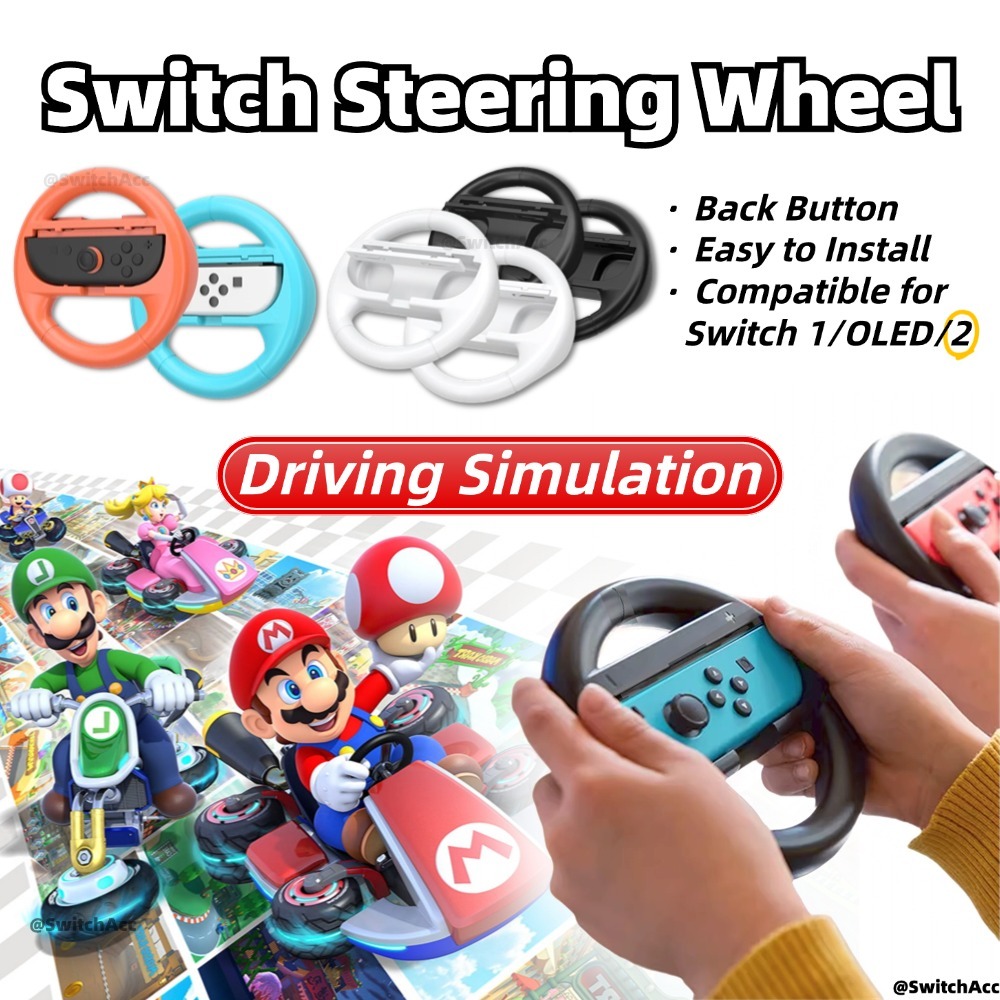 Switch Vô Lăng Joy-Con Phụ Kiện 1 Bộ 2 Chiếc Cho Nintendo Switch 1 / 2 / OLED Hàng Có Sẵn Tại Địa Phương