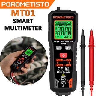 Porometisto MT01 Đồng hồ vạn năng kỹ thuật số AC / DC hiện tại bỏ phiếu Máy kiểm tra tự động 2000 Đếm Ohm Đồng hồ đo dòng điện Đồng hồ vạn năng cầm tay