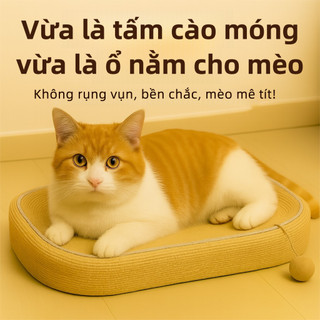  Bàn Cào Móng Cho Mèo – Tấm Cào Móng Sisal Không Rơi Vụn Có Bóng Chơi Dùng Làm Đệm Nằm 