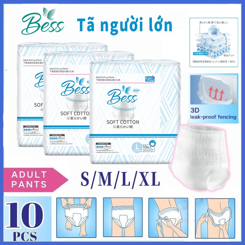 [ RẺ VÔ ĐỊCH] Combo 30 Miếng Tả Người Lớn- Già Bess Siêu Tiết Kiệm Co Giãn Tốt Chất Lượng Giá Rẻ Size S/M/L/XL