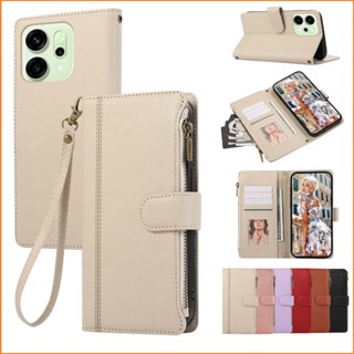 Dành Cho OPPO Reno 14F 14 Pro Reno 13F 13 Pro 12 Pro 12F 11 Pro 11F 10 Pro 8T Ốp Lưng Dây Kéo Ví Da 14 F Flip Casing Giá Đỡ Thẻ Từ Tính