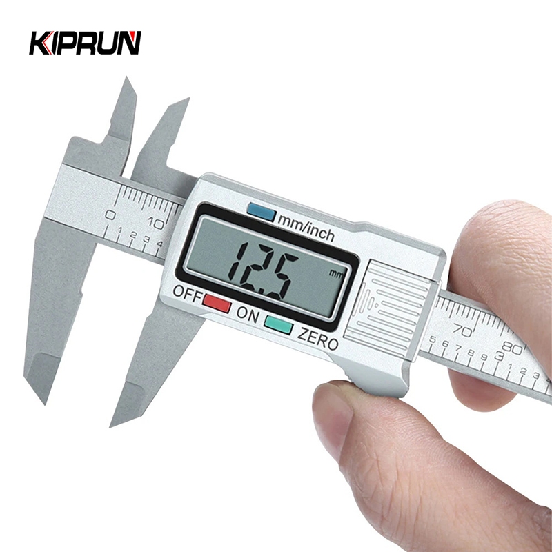 Thước kẹp kỹ thuật số KIPRUN, Thước kẹp điện tử 0-150mm Vernier Calipers, Màn hình LCD Thước kỹ thuật số bằng sợi Carbon, Dụng cụ đo micromet